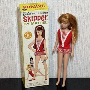 Vintage Barbie Skipper Doll Japan 1963 0950 Titian Red Hair Swimsuit with Box